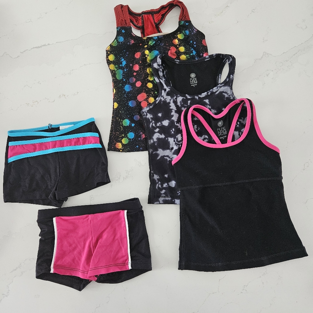 Girls' Athletic Tank Tops and Shorts Set